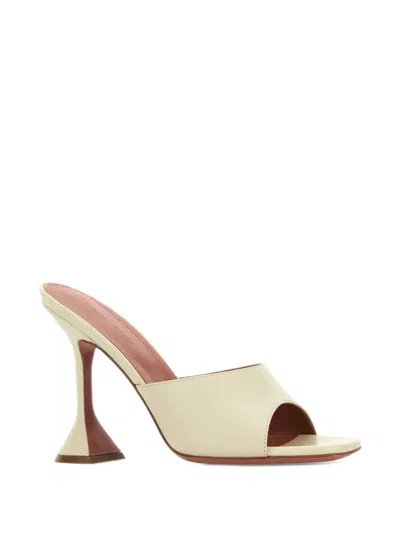 Amina Muaddi Women Sand Nappa Leather Lupita Mules In Neutral