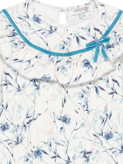 Alapage Ruffled Floral-print Top In White