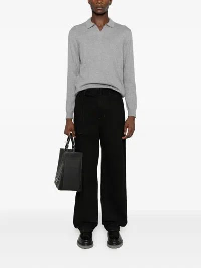 Antony Morato Knitted Polo-collar Sweater In Gray