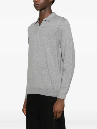 Antony Morato Knitted Polo-collar Sweater In Gray
