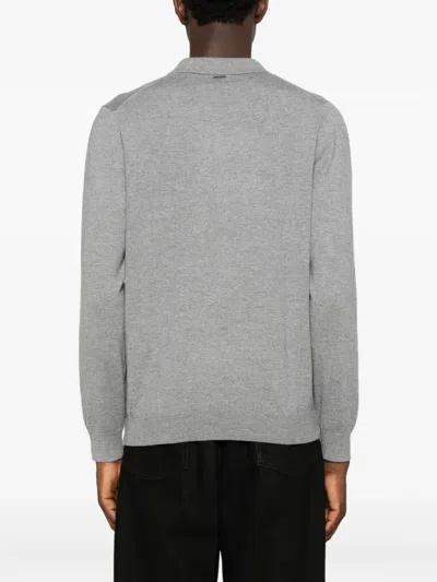 Antony Morato Knitted Polo-collar Sweater In Gray