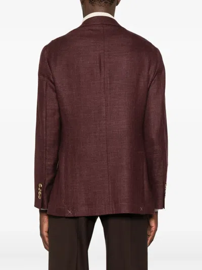 Brunello Cucinelli Silk-blend Blazer In Brown