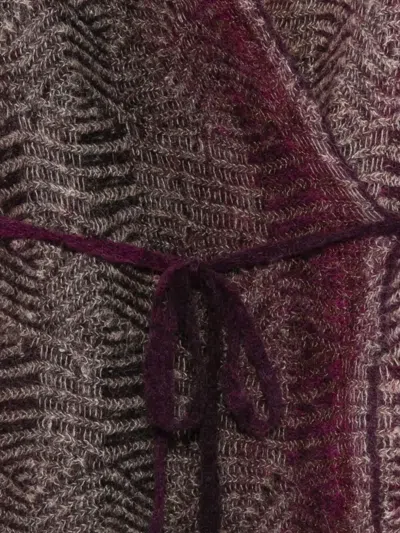 Kangra Cashmere Patterned-intarsia Belted Cardigan In Brown