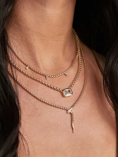 Zoë Chicco 14k Yellow Gold Medium Box-chain Diamond Necklace In Gold