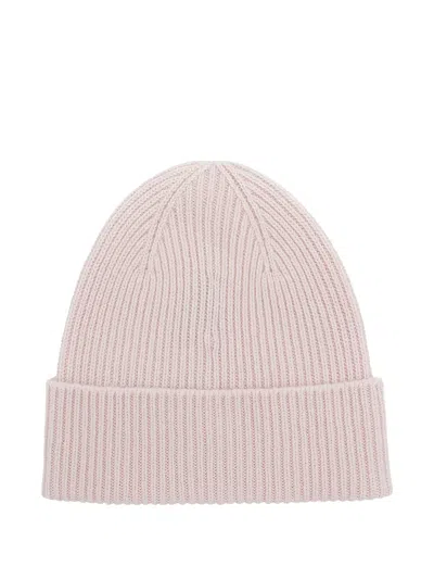 Gucci Logo-patch Ribbed Beanie Hat In Pink