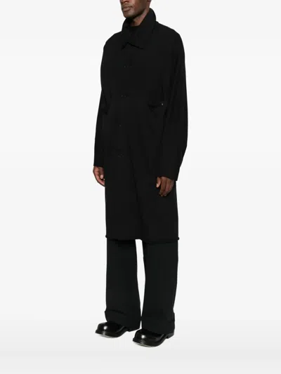 Ma+ Single-breasted Coat In Black