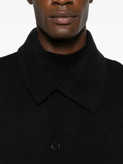 Ma+ Single-breasted Coat In Black
