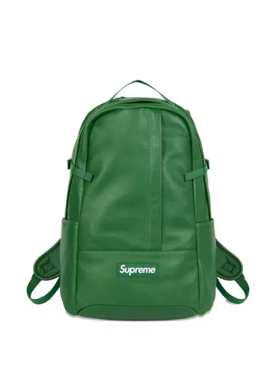 Supreme Leather Backpack In Green
