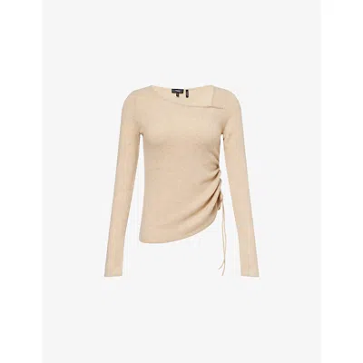 Theory Cashmere-blend Asymmetric Sweater In Neutral