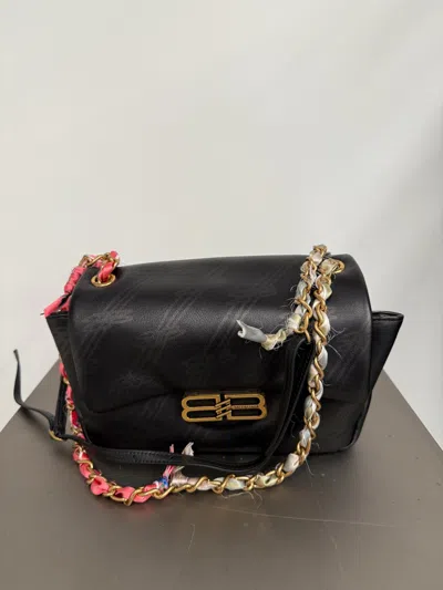Balenciaga Printed Leather Mini Darling Shoulder Bag In Black