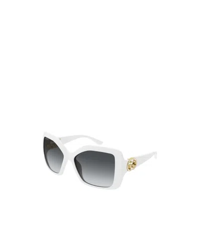 Gucci Eyewear Square Frame Sunglasses In White
