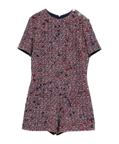 Gucci Textured Wool Dress Featuring Signature Buttons In Pink