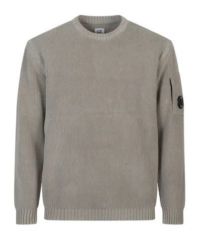 C.p. Company Company Ribbed Knit With Lens Pocket In Gray