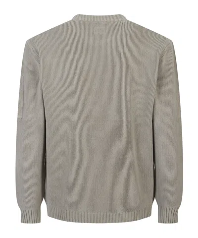 C.p. Company Company Ribbed Knit With Lens Pocket In Gray