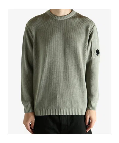 C.p. Company Company Ribbed Knit With Lens Pocket In Gray