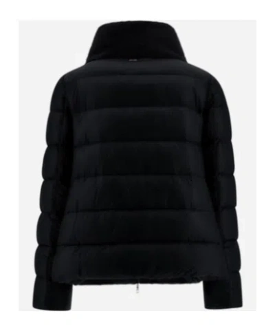 Herno Faux Fur-inserts Ultralight Padded Jacket Clothing In Black