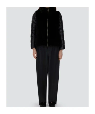 Herno Faux Fur-inserts Ultralight Padded Jacket Clothing In Black