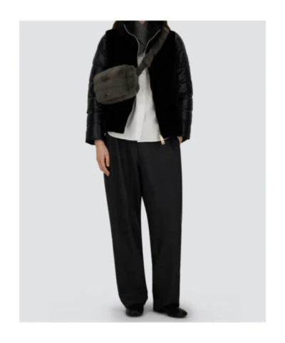 Herno Faux Fur-inserts Ultralight Padded Jacket Clothing In Black