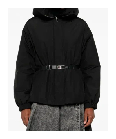 Moorer Glarea Belted High-neck Jacket In Black