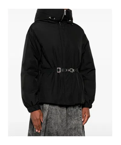 Moorer Glarea Belted High-neck Jacket In Black