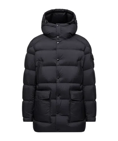 Moncler Madeira Hooded Short Down Jacket In Black