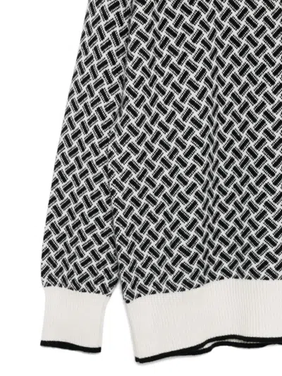 Drumohr Geometric-pattern Turtleneck Sweater In Gray