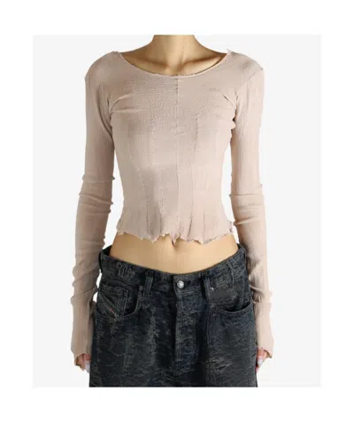 Marc Le Bihan Open-back Long-sleeve Top In Neutral