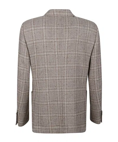 Lardini Single-breasted Wool-cashmere Blazer With Notch Lapel In Brown