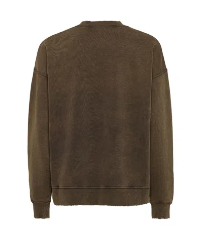 Dsquared2 Logo Printed Crewneck Distressed Sweatshirt In Brown