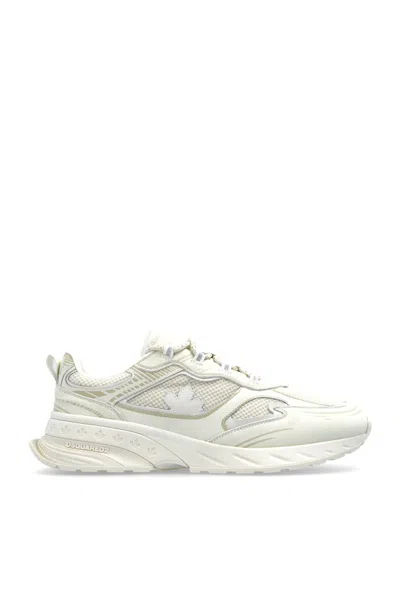 Dsquared2 Dsquared Chalk Mesh And Leather Sprinter Sneakers In White