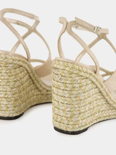 Jimmy Choo Square Toe Wedge Sandals In Neutral