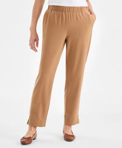 Style & Co Women's Pull-on Ankle Pants, Macy's Exclusive In Brown