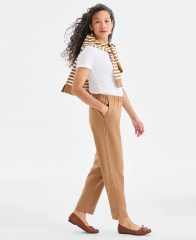 Style & Co Women's Pull-on Ankle Pants, Macy's Exclusive In Brown