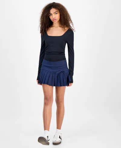 Celebrity Pink Juniors' Pleated Mini Skirt In Blue