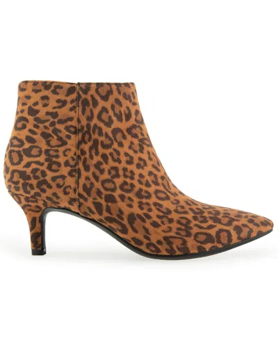 Aerosoles Women's Edith Kitten Heel Bootie In Brown