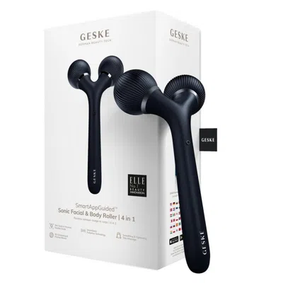 Geske Smartappguided Sonic Facial Roller | 4 In 1 - Black In Black