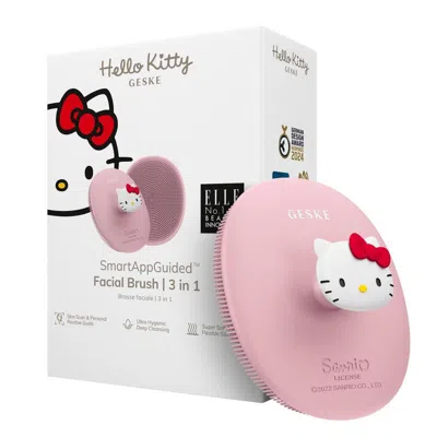 Geske Hello Kitty Smartappguided Facial Brush With Handle | 3 In 1 - Hello Kitty Pink In Pink