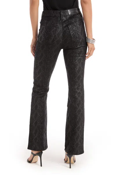 The Noli Shop Aria Coated Flare Jean - Python In Black