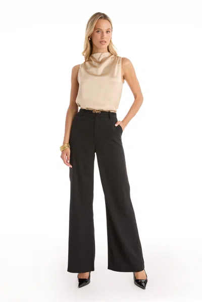 The Noli Shop Martina Belted Trouser In Black