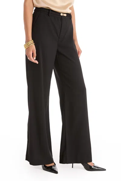 The Noli Shop Martina Belted Trouser In Black