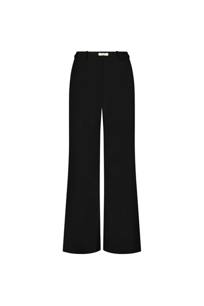 The Noli Shop Martina Belted Trouser In Black