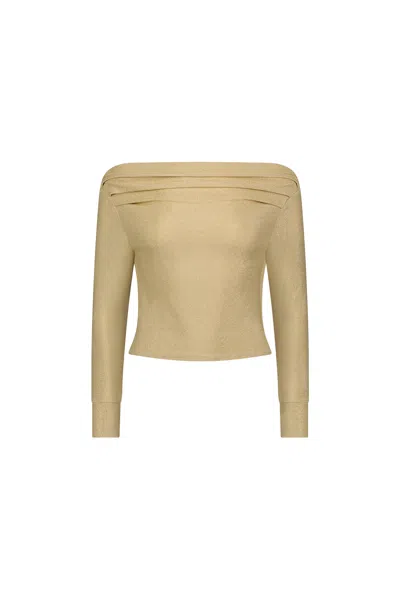 The Noli Shop Victoria Shimmer Top In Gold