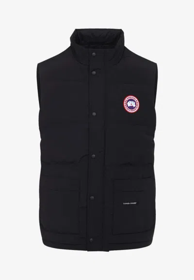 Canada Goose Charcoal Polyester Blend Freestyle Sleeveless Down Jacket In Black