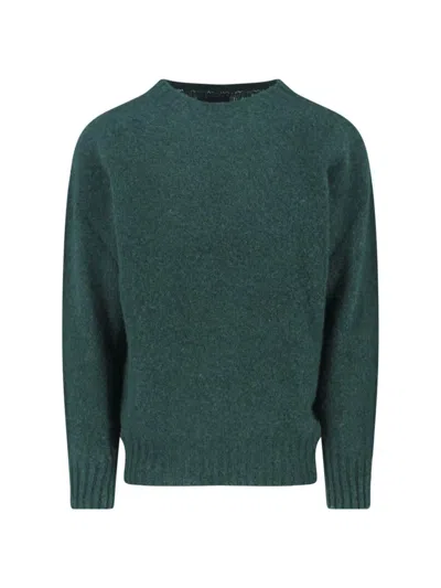 Howlin' Classic Knit Sweater With Ribbed Details In Rich Green In Green