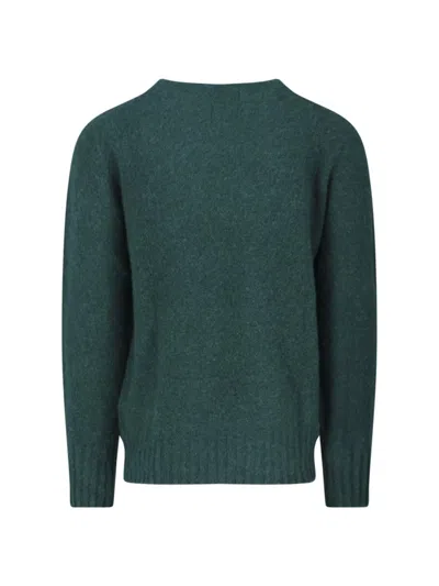 Howlin' Classic Knit Sweater With Ribbed Details In Rich Green In Green