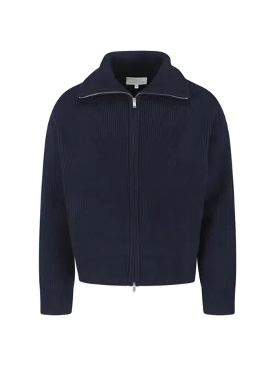 Studio Nicholson Neutral Textured Knit Sweater Collection In Blue