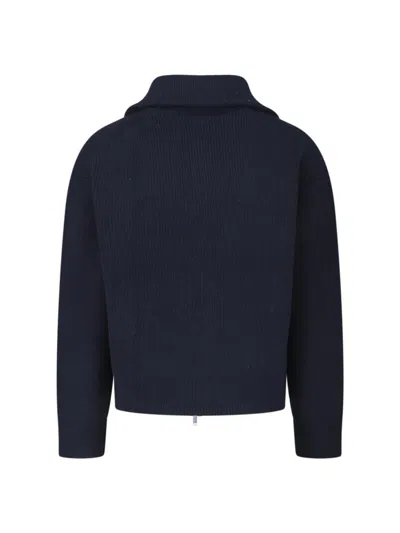 Studio Nicholson Neutral Textured Knit Sweater Collection In Blue