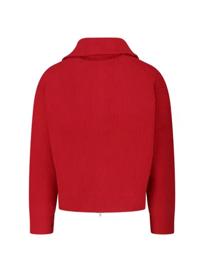 Studio Nicholson Classic Knit Sweater In Rich Red Hue In Red