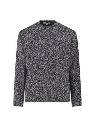 Studio Nicholson Textured Multicolour Sweater With Dynamic Pattern In Gray