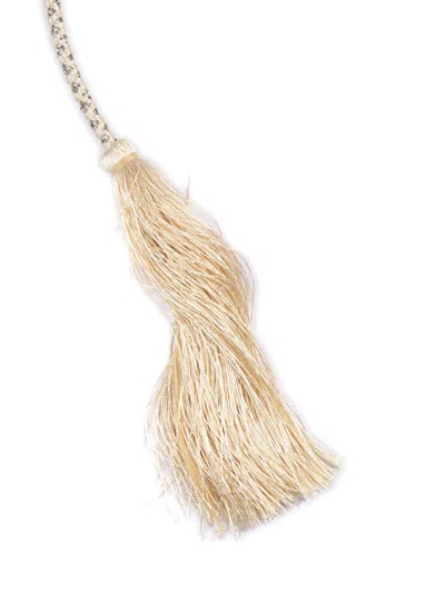 Forte Forte Lace Belt With Crystals And Tassels Insert In Gold